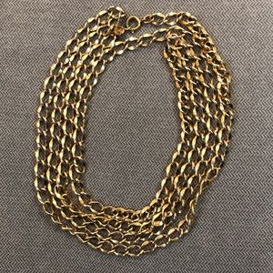 Accessocraft NYC Gold Tone Chain Link Long Vintage Necklace
